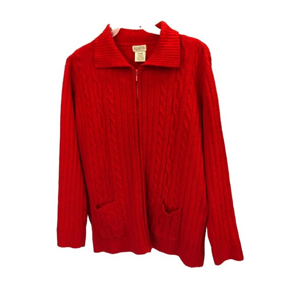 Vintage Classic Elements Woman Red Zip up Sweater Pre-Owned Size 24-26W - Picture 7 of 9